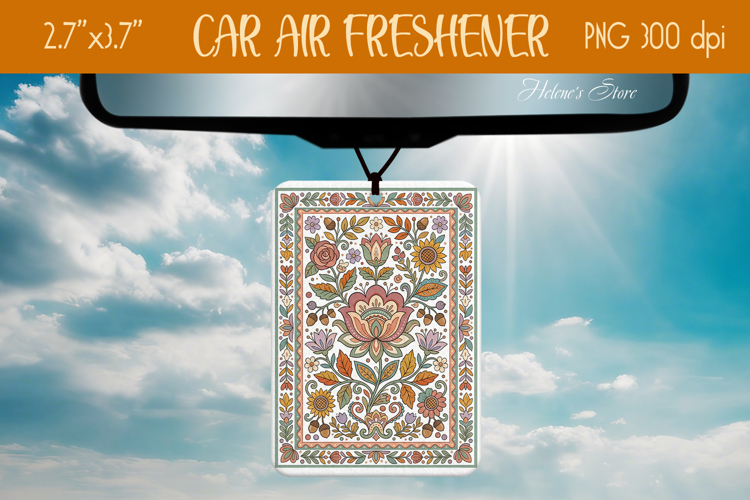 Fall Floral Pattern Air Freshener Car sublimating design png