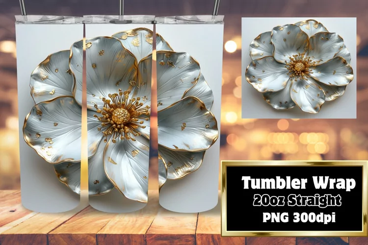 Blossom Burst: 3D Tumbler Art