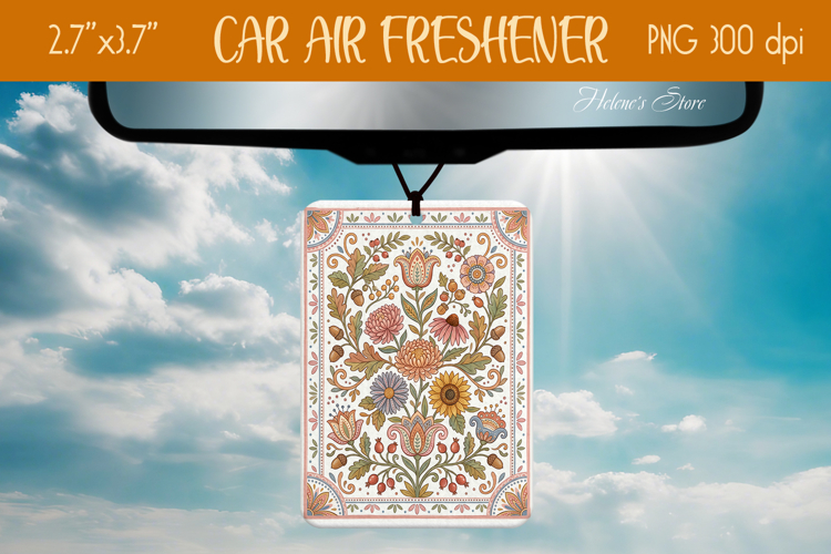Fall Floral Pattern Air Freshener Car sublimating design png