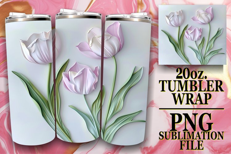 3D Petal Bliss: Tumbler Wrap Sublimation example image 1