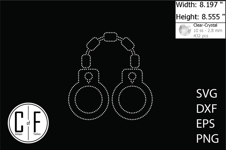 Handcuffs Rhinestone Template