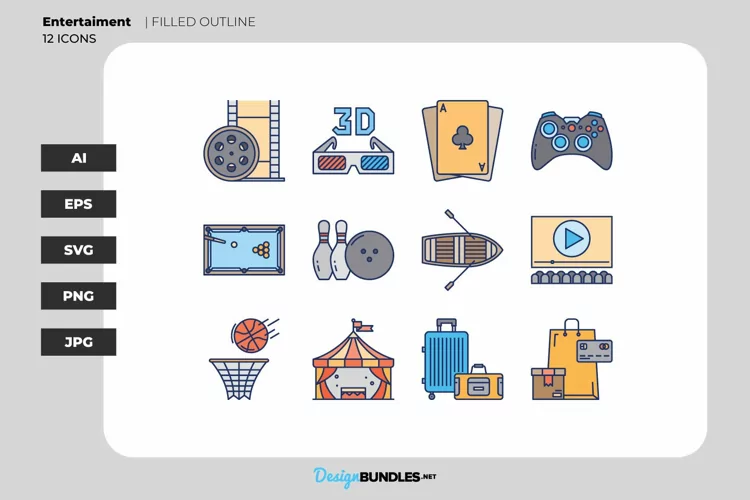 Lifestyle Entertainment - Filled Outline | Icons