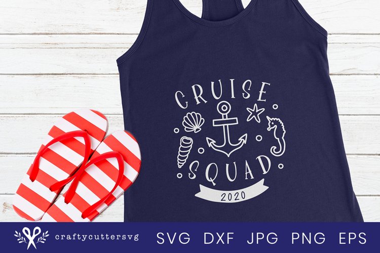 Cruise squad 2020 Svg Cut File Cocktail Shell Anchor Clipart example image 1