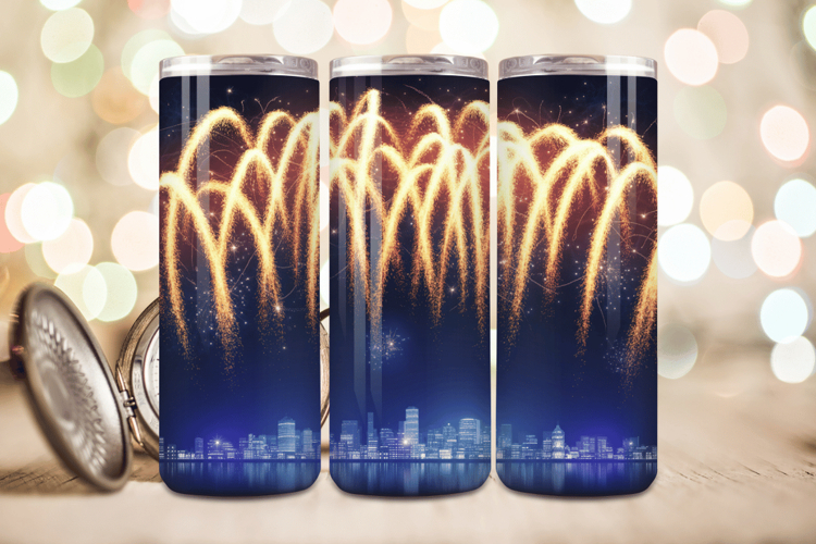 Festive Happy New Year Tumbler Wrap 2026: 20oz Skinny Tumble