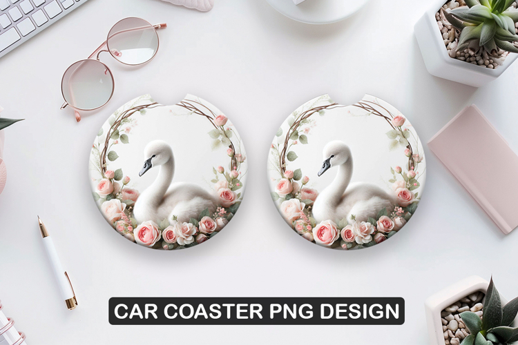 Duck Sitting Car Coaster Sublimation| Animal Coaster PNG