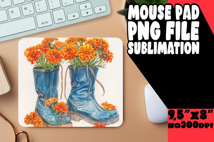 Playful Watercolor Mousepad Sublimation PNG