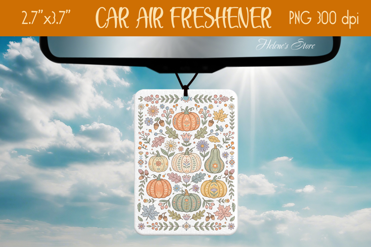Cute Fall Pumpkin Air Freshener Car sublimating design png