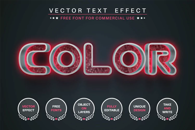 Pink color editable text effect, font style
