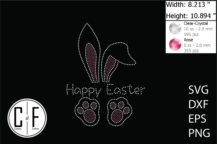 Happy Easter Rhinestone Template