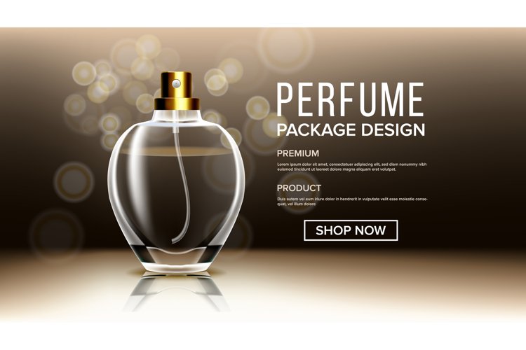 Cosmetic Glass Product Vector. Bottle. Luxury