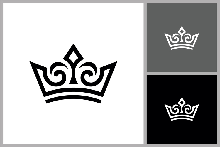 Ornate Swirly Crown Logo for Luxury, Royal, and Beauty Brand