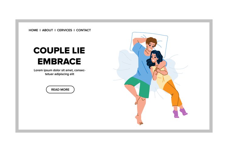 couple lie embrace vector example image 1