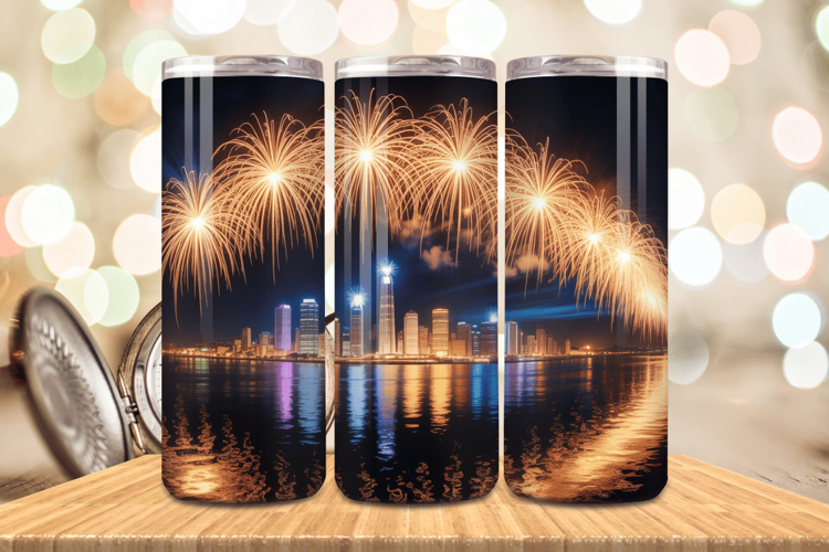 Festive Happy New Year Tumbler Wrap 2026: 20oz Skinny Tumble