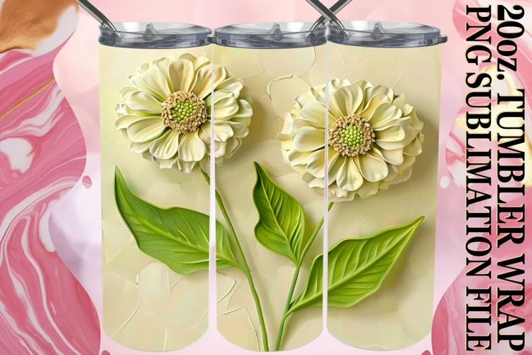 Petal Serenity: 3D Tumbler Sublimation