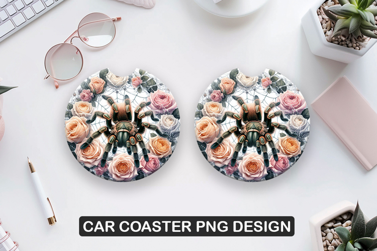 Tarantula Car Coaster Sublimation| Animal Coaster PNG