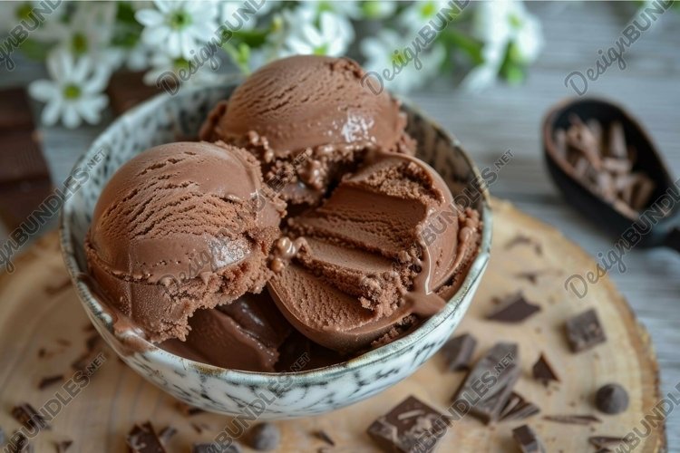 Chocolate ice cream delight in bowl