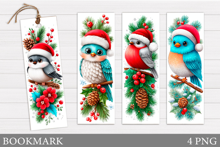 Christmas Bird Bookmark Design. Christmas Bookmark Printable