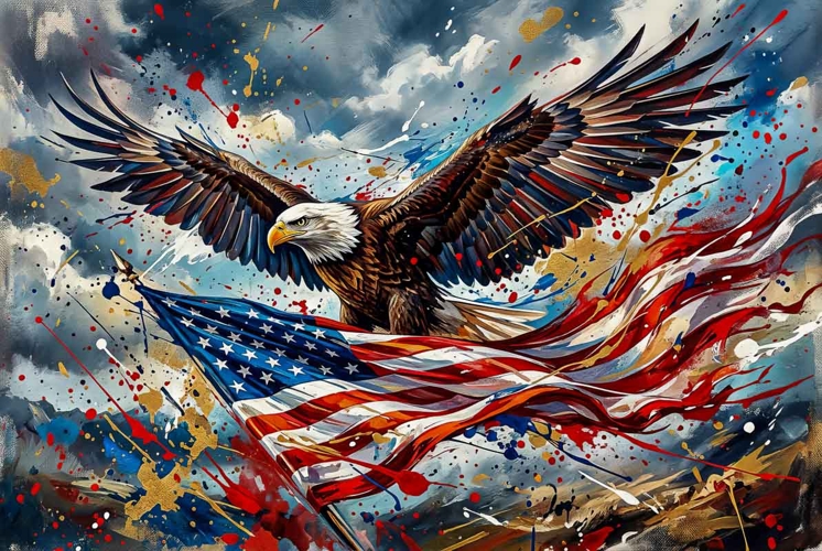 Eagle Flag 4th of July