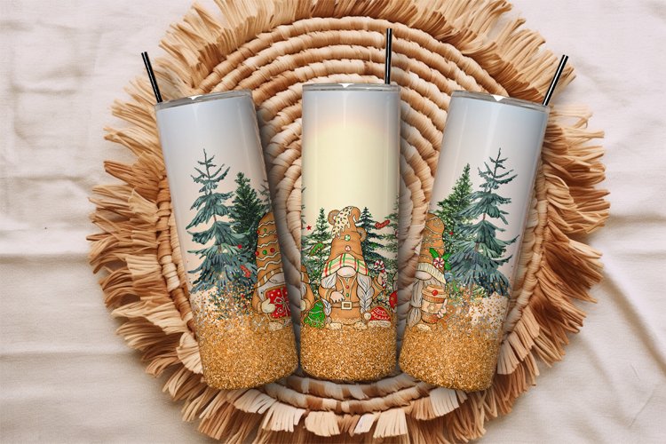 20oz Christmas Tumbler Gnome Ginger Christmas tree Wrap