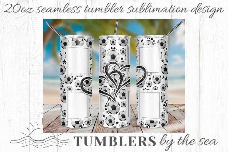 Soccer Photo 20oz Skinny Seamless Sublimation Tumbler design