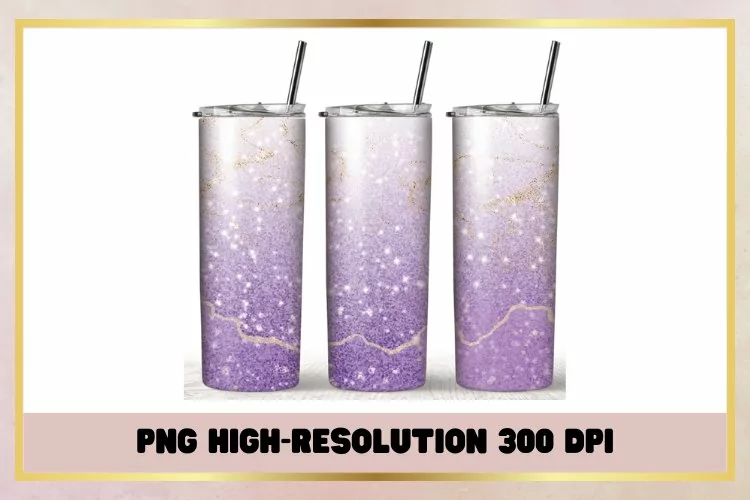 Purple Watercolor 20 oz Skinny Tumbler Sublimation Wrap