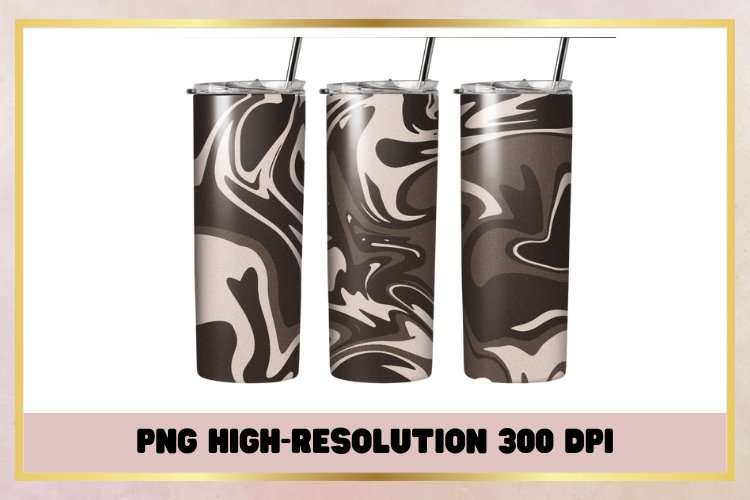 Liquid Marble Brown Vintage Abstract 20 Oz Skinny Tumbler
