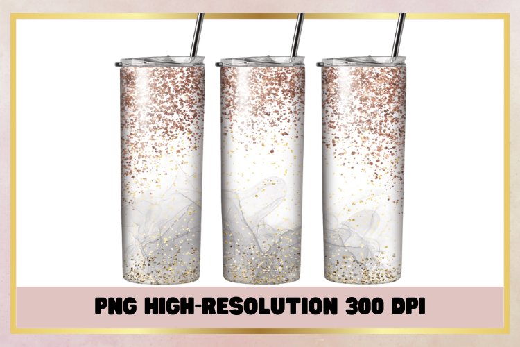 20 oz Skinny Glitter Tumbler Sublimation Wrap example image 1