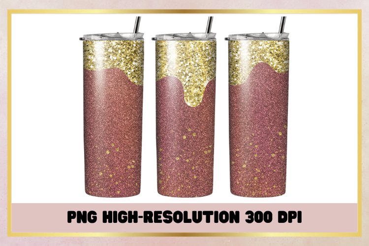 Purple Glitter watercolor 20 oz Skinny Tumbler Wrap