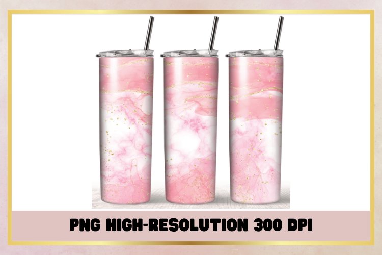 Pink Watercolor 20 oz Skinny Tumbler Sublimation Wrap