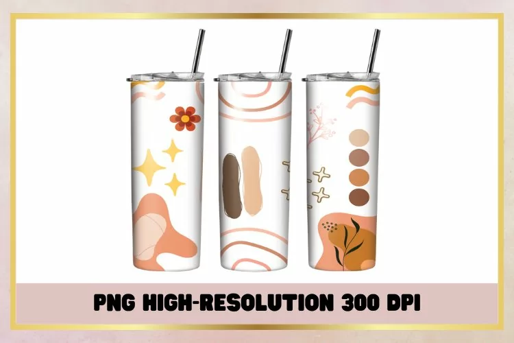 Boho Aesthetic 20 oz Skinny Tumbler Wrap Sublimation