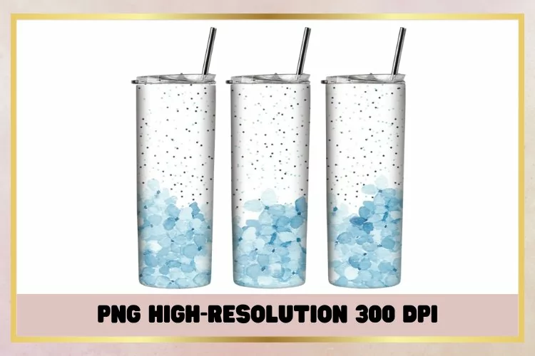 Blue Floral Design 20 oz Tumbler Wrap