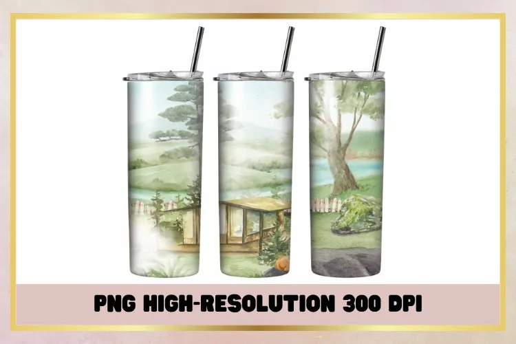 Watercolor 20 oz Skinny Tumbler Wrap Sublimation