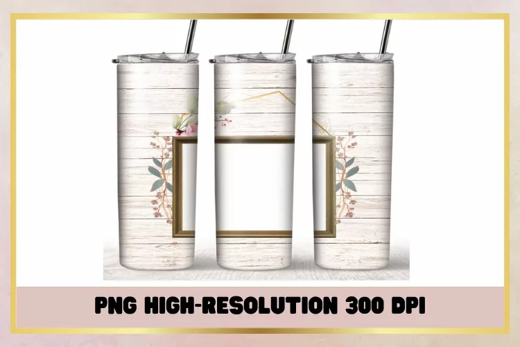 Frame wood floral 20oz Skinny Tumbler Sublimation Full Wrap