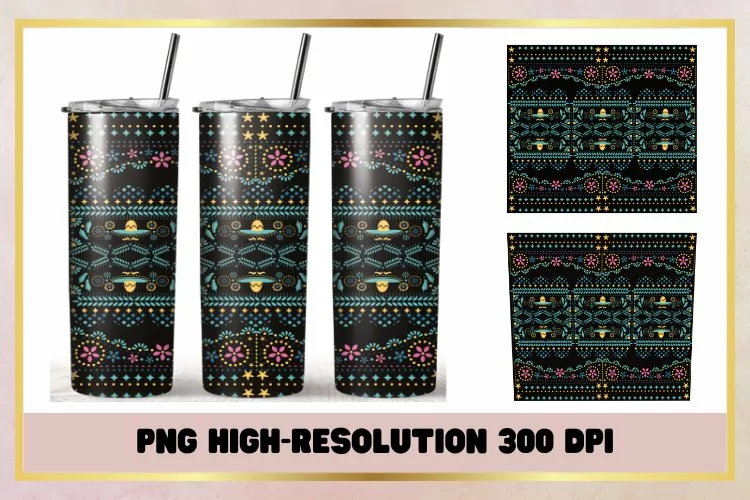 20 oz Skinny Tumbler Cinco De Mayo Sublimation Wrap