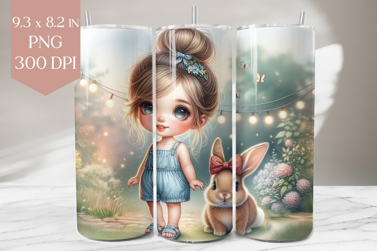 Bunny Garden Tumbler Sublimation Wrap