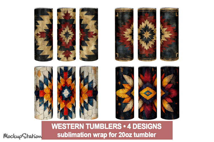 Western Tumbler Wrap| Vintage Southwest PNG Design for 20oz