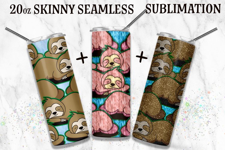 Sloth Tumbler Burst Sublimation, Burst template Sublimation