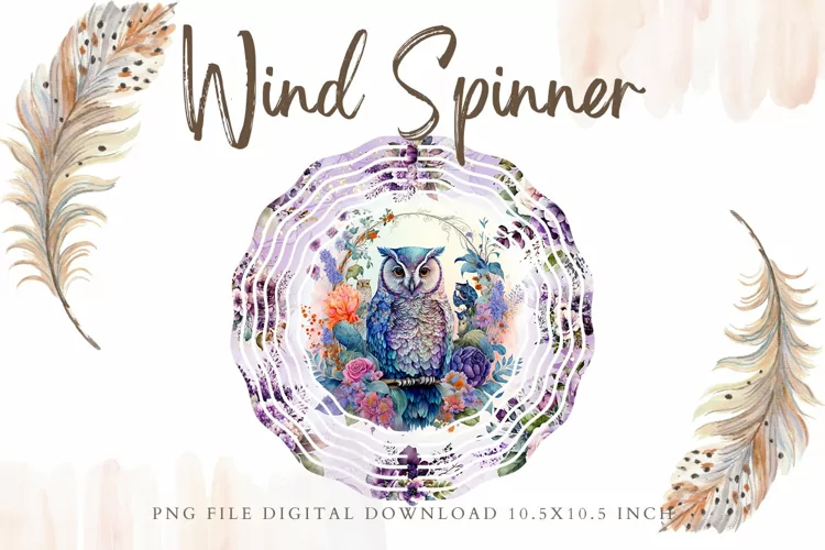 Owl Flower Wind Spinner Template Sublimation_20