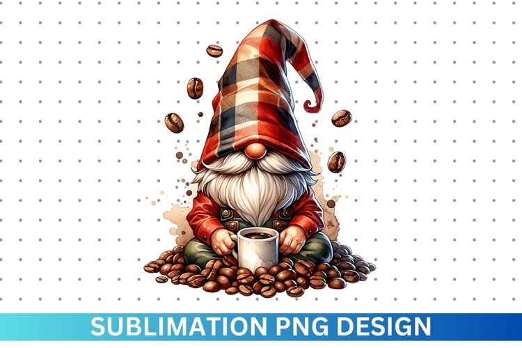 Coffee Gnome Sublimation - Clipart PNG