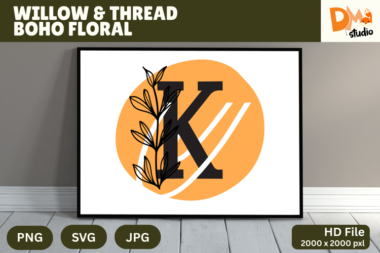 Willow   Thread Boho Floral Monogram