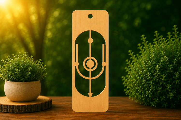 Personalized Letter U Wooden Bookmark with Modern Geometric