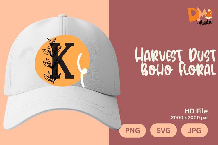 Harvest Dust Boho Floral Monogram