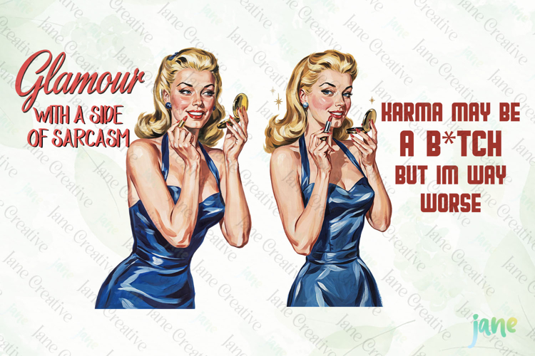 Funny Sarcastic Pin-up Girl Clipart