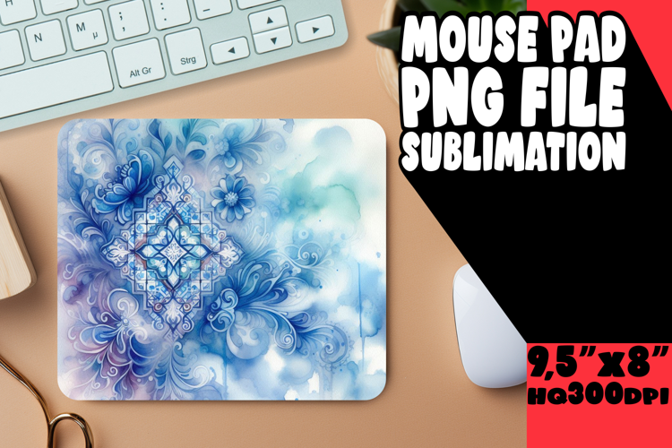 Blissful Mouse Pad Sublimation Ideas, Watercolor Patter