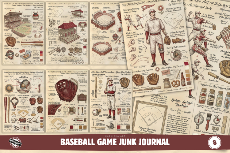 Baseball Junk Journal Pages