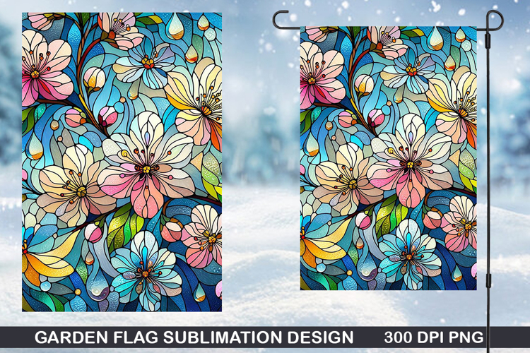 Flowers Garden Flag Sublimation| Flower Garden Flag PNG