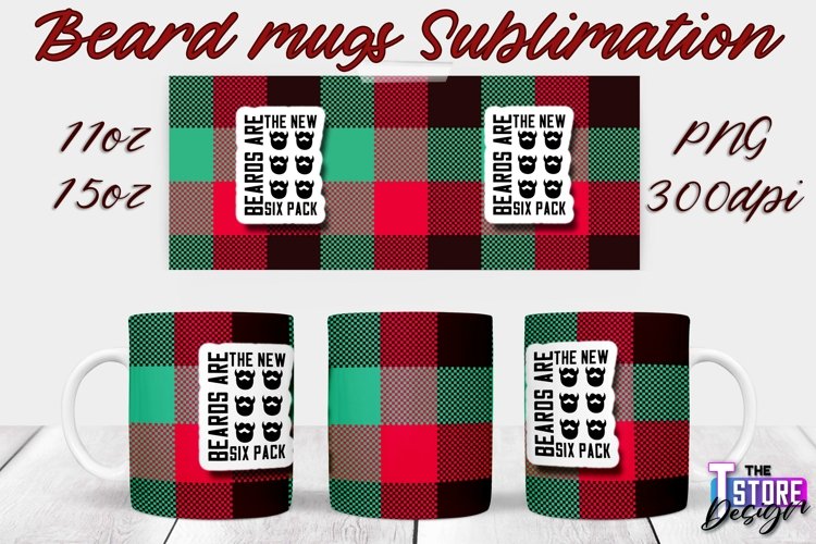 Beard Mug Design | 11 oz 15 oz Mug Sublimation | PNG File example image 1