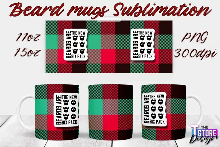 Beard Mug Design | 11 oz 15 oz Mug Sublimation | PNG File