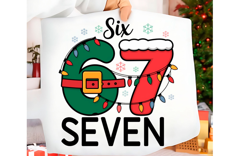 Six Seven 67 Christmas Xmas Meme PNG