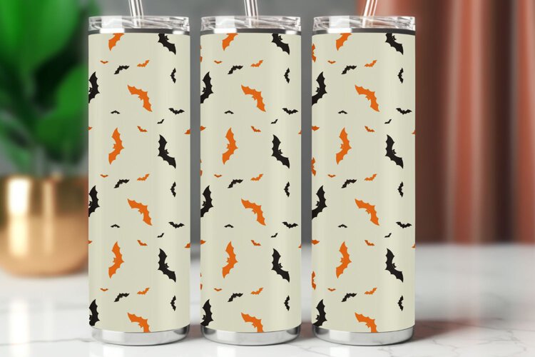 Halloween Tumbler Wrap Seamless Pattern example image 1